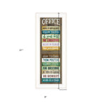 Office Rules 1 White Framed Print Wall Art