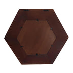 19" Dark Brown Hexagon Solid Wood Framed Accent Mirror