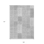 9' X 12' Silver Gray And Graphite Patchwork Washable Indoor Outdoor Area Rug no return