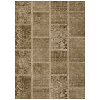 3' X 5' Brown And Beige Patchwork Washable Indoor Outdoor Area Rug
