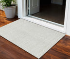 3' X 5' Ivory And Beige Geometric Washable Indoor Outdoor Area Rug