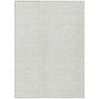 3' X 5' Ivory And Beige Geometric Washable Indoor Outdoor Area Rug