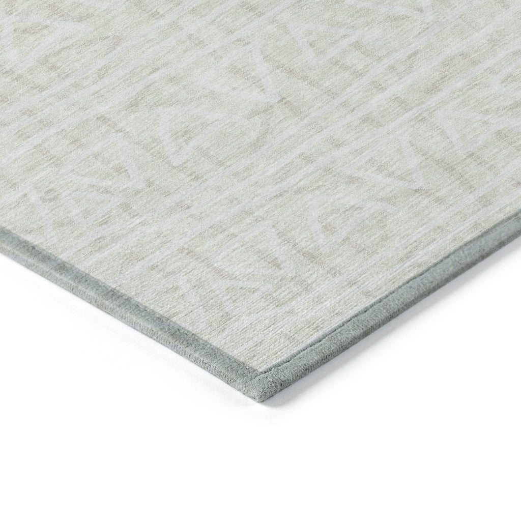 3' X 5' Ivory And Beige Geometric Washable Indoor Outdoor Area Rug