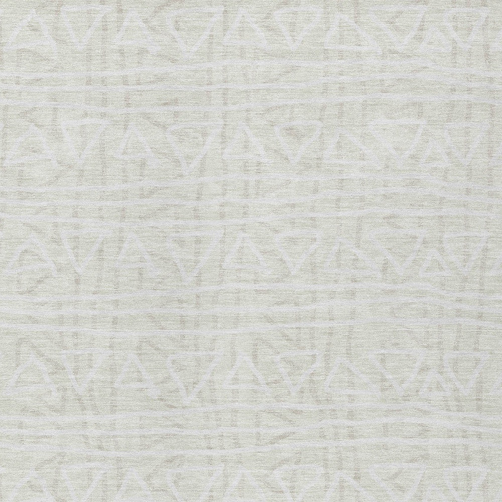 3' X 5' Ivory And Beige Geometric Washable Indoor Outdoor Area Rug