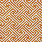 5' X 8' Orange And Ivory Geometric Washable Indoor Outdoor Area Rug