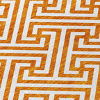5' X 8' Orange And Ivory Geometric Washable Indoor Outdoor Area Rug