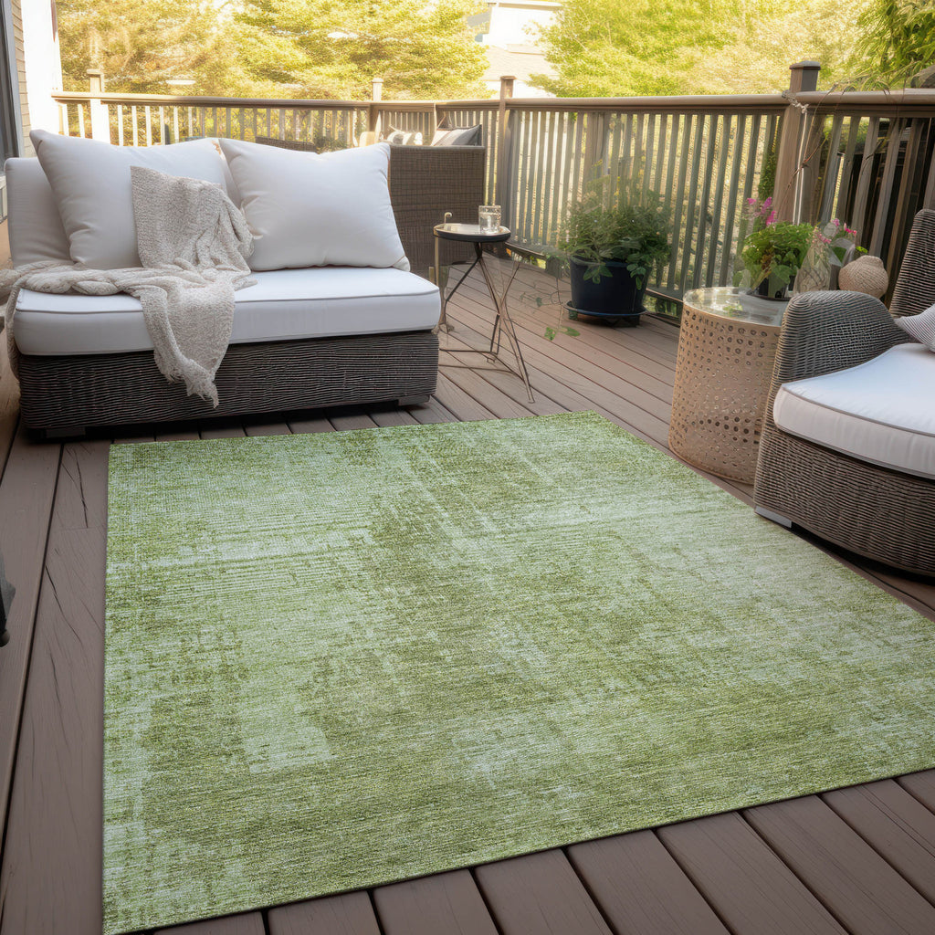3' X 5' Sage And Green Abstract Washable Indoor Outdoor Area Rug