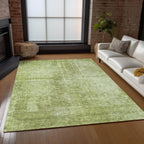 3' X 5' Sage And Green Abstract Washable Indoor Outdoor Area Rug