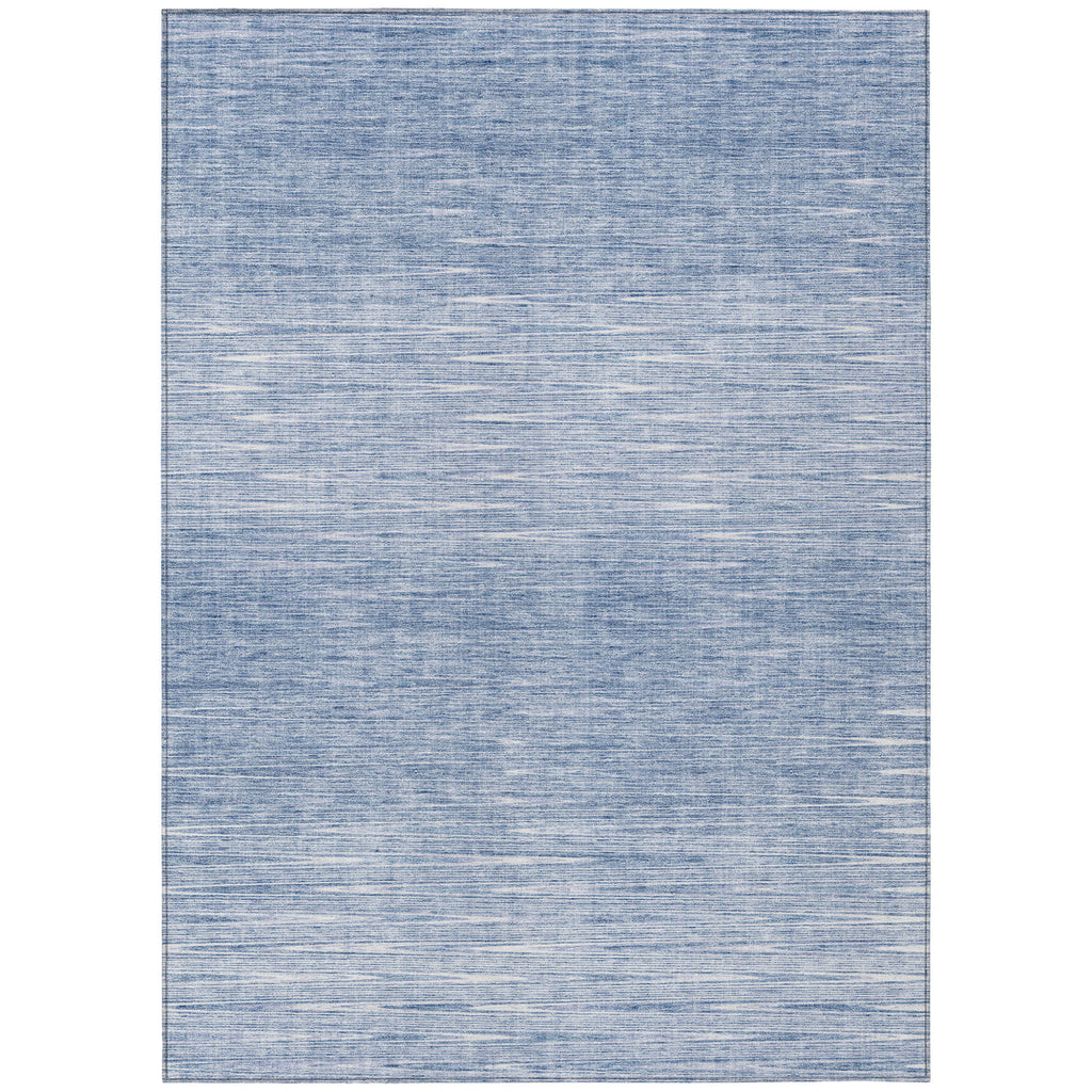 10' X 14' Denim Blue And Blue Abstract Washable Indoor Outdoor Area Rug