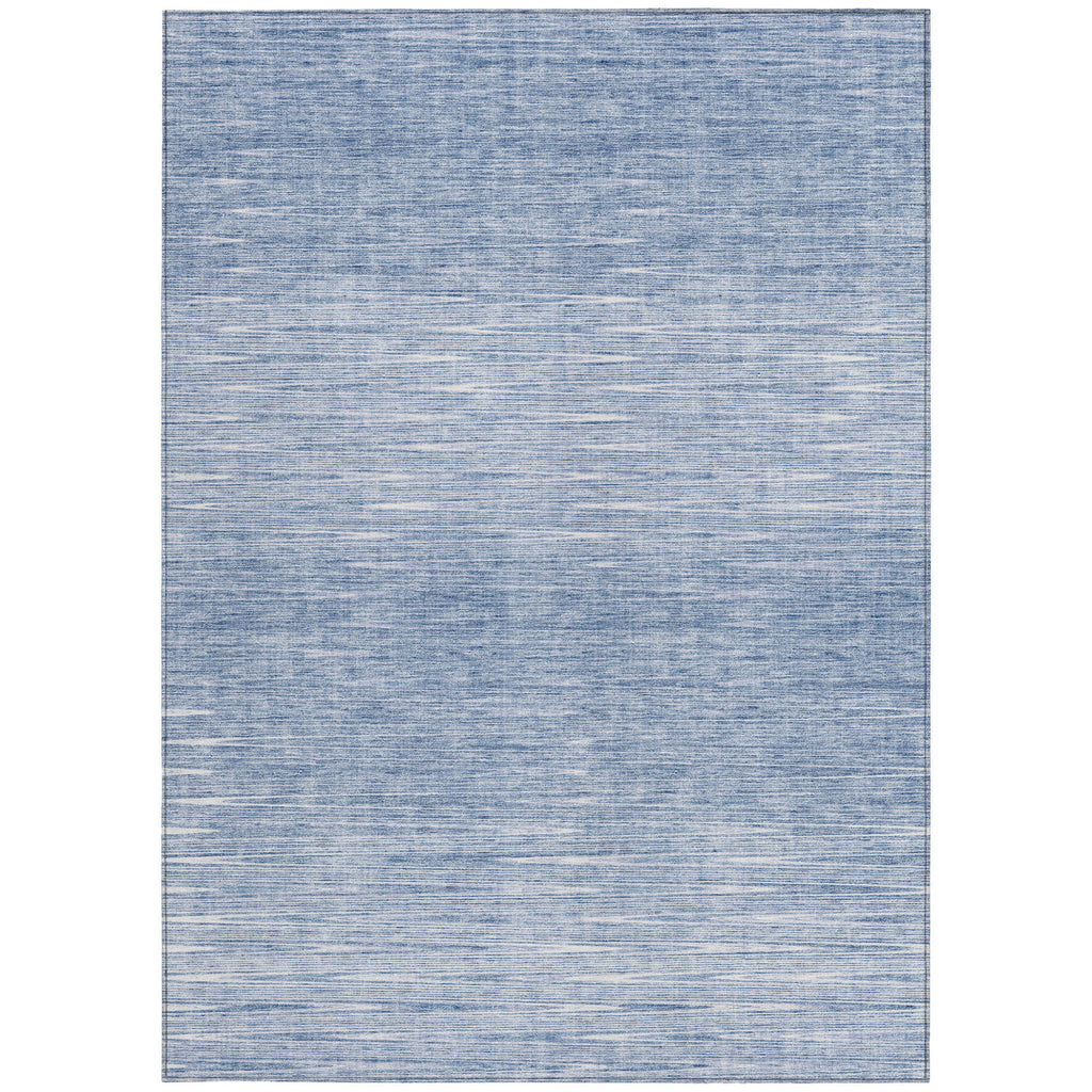 10' X 14' Denim Blue And Blue Abstract Washable Indoor Outdoor Area Rug