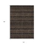 10' X 14' Chocolate And Brown Southwestern Washable Indoor Outdoor Area Rug