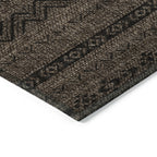 10' X 14' Chocolate And Brown Southwestern Washable Indoor Outdoor Area Rug