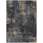 3' X 5' Charcoal Gray And Silver Abstract Washable Indoor Outdoor Area Rug